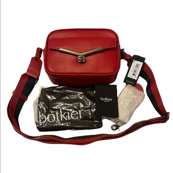 Botkier Valentina Mini Camera Crossbody in Cherry/Gunmetal - Picture 2 of 7